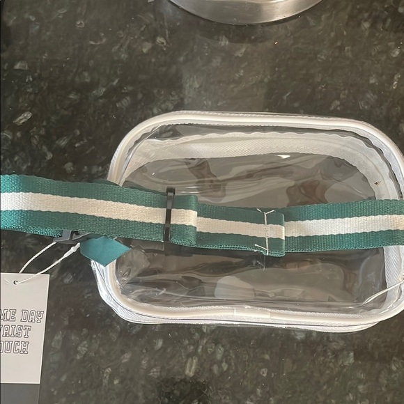 VIVITAR Handbags - Transparent Wrist Pouch with Green Strap